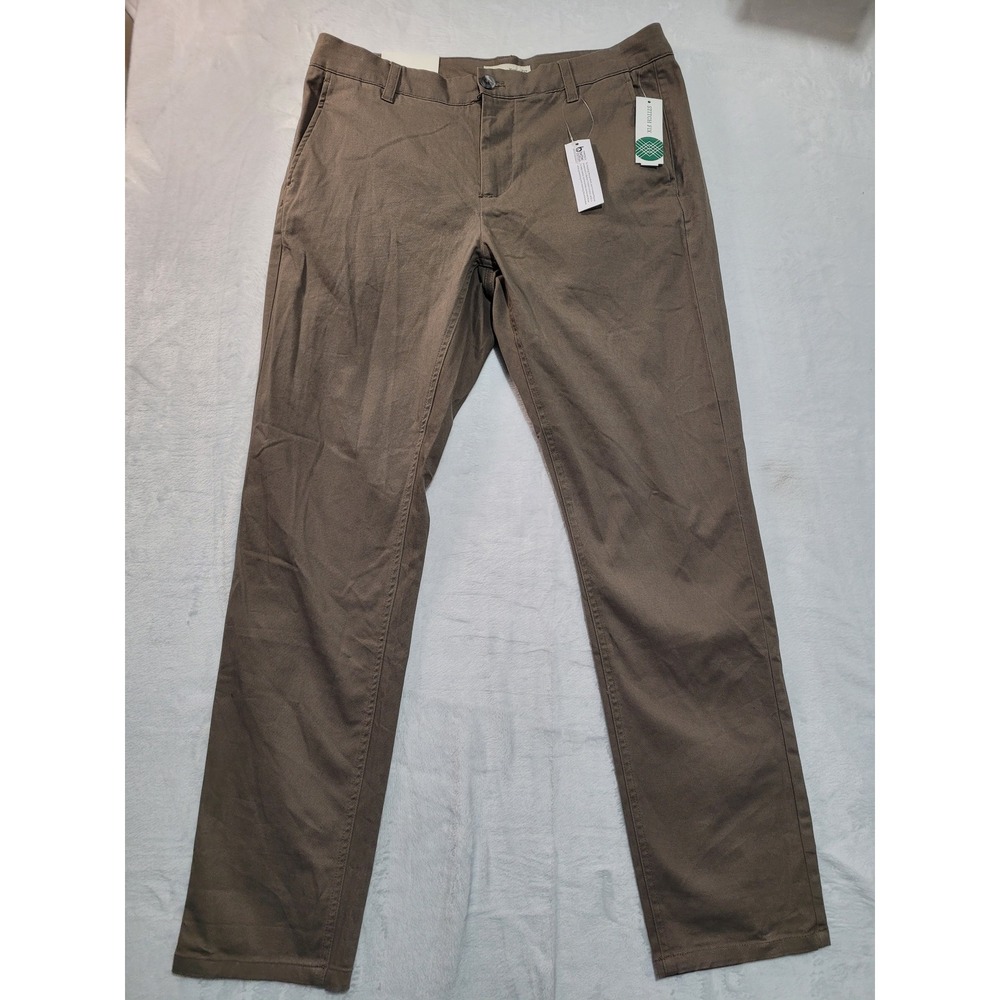 NWT Hawker Rye Chinos Mens 33x30 Brown Slim Fit Stretch Cotton Twill Pants